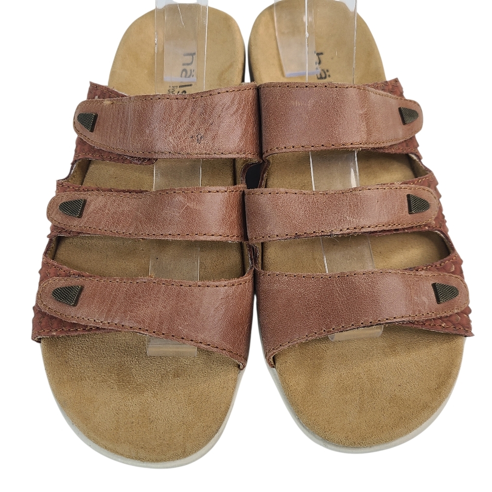 Halsa Footwear Delight Brown Leather Strappy Comfort Sandals Size 7
